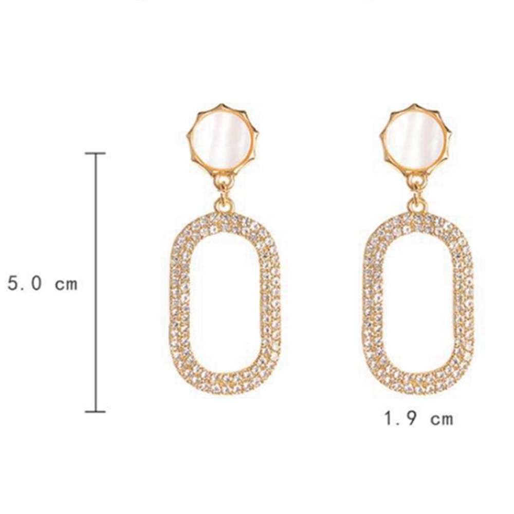 White Gold Cubic Zirconia Statement Earrings - Picture 3 of 3